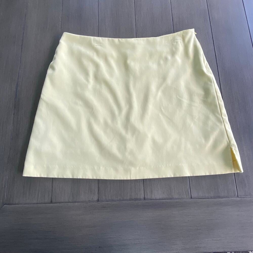 Coral Bay Golf Skort • Pale Yellow • Women’s 14 • Stretch • Zip Pocket
